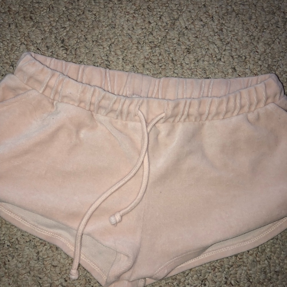 H&M Velvet pink shorts